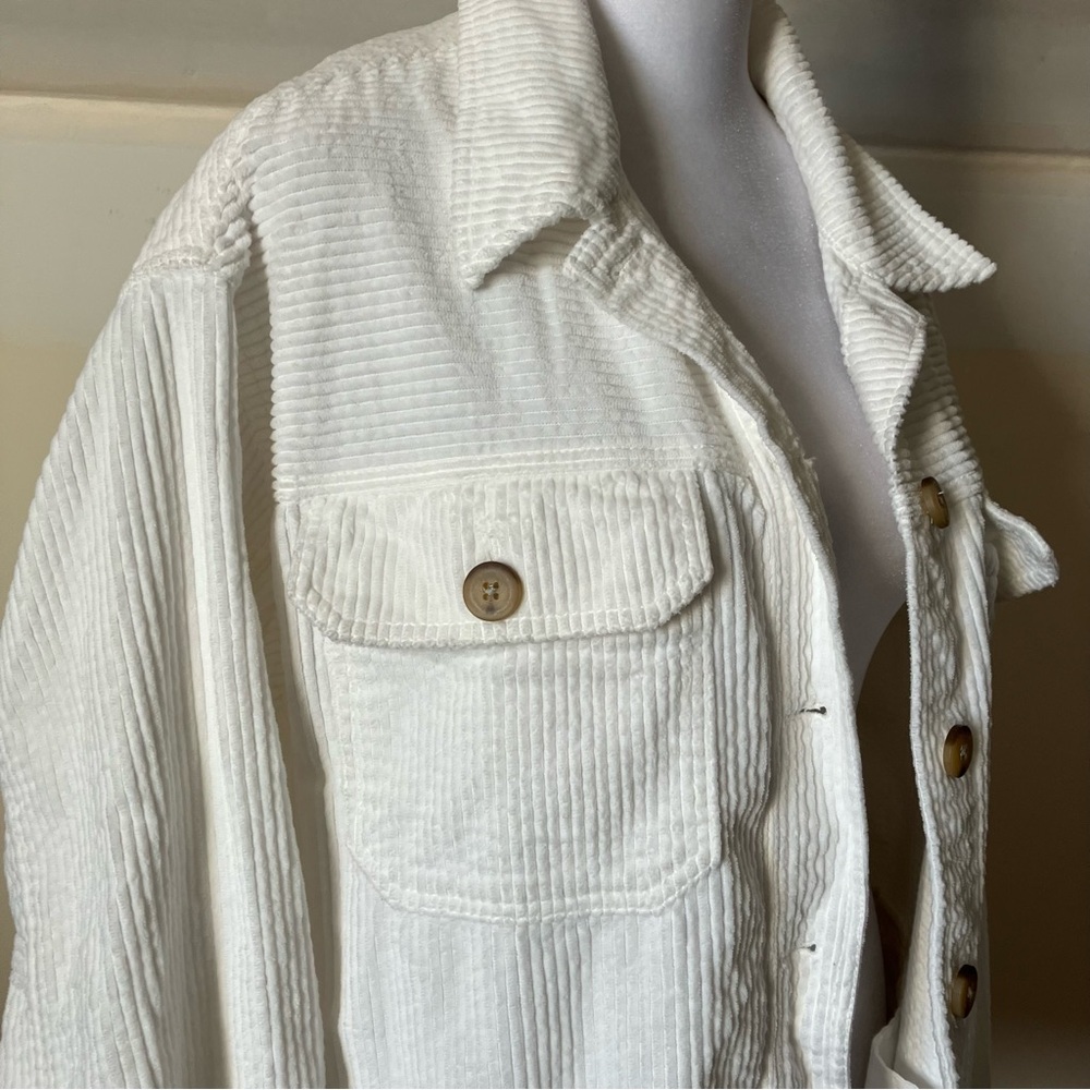 Madewell Women’s White Corduroy Shirt-Jacket Shacket size Small - Picture 5 of 9